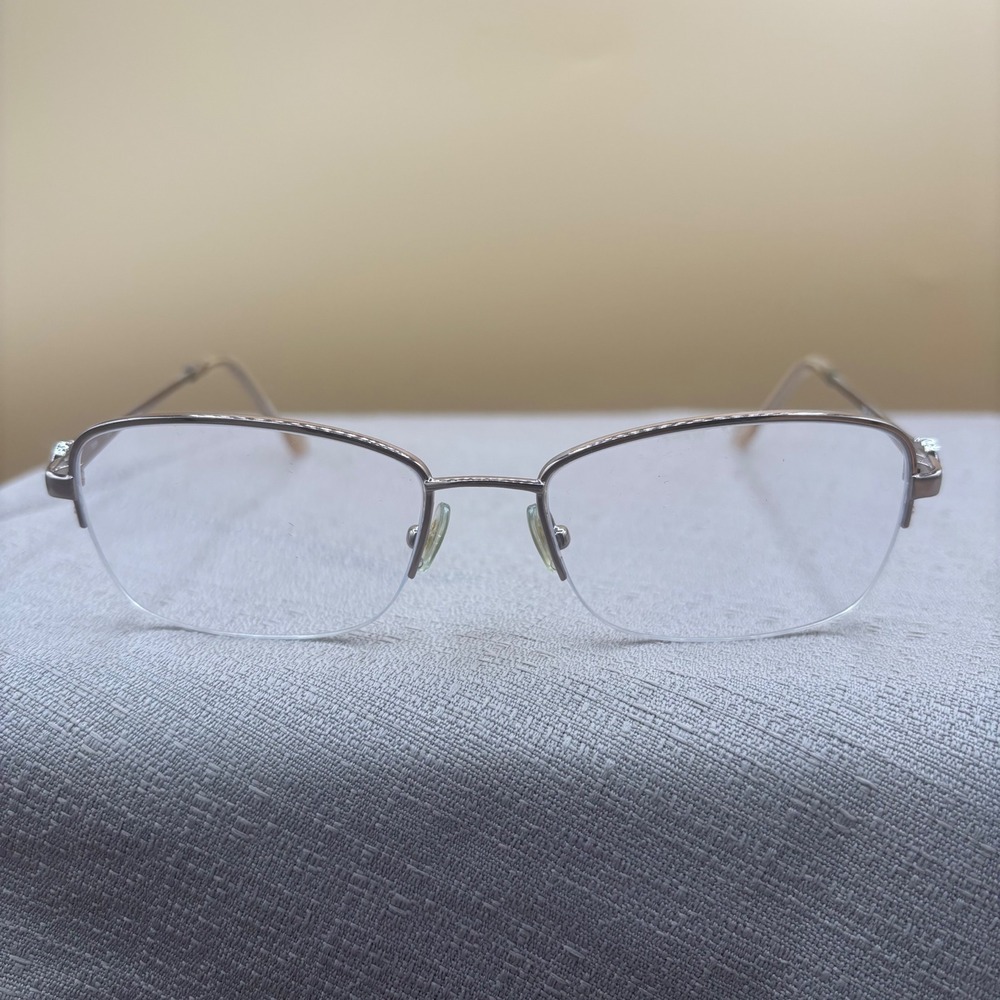 Tres Jolie by Marchon 173‎ 220 Silver Semi Rimless Eyeglass Frames 53-17-135